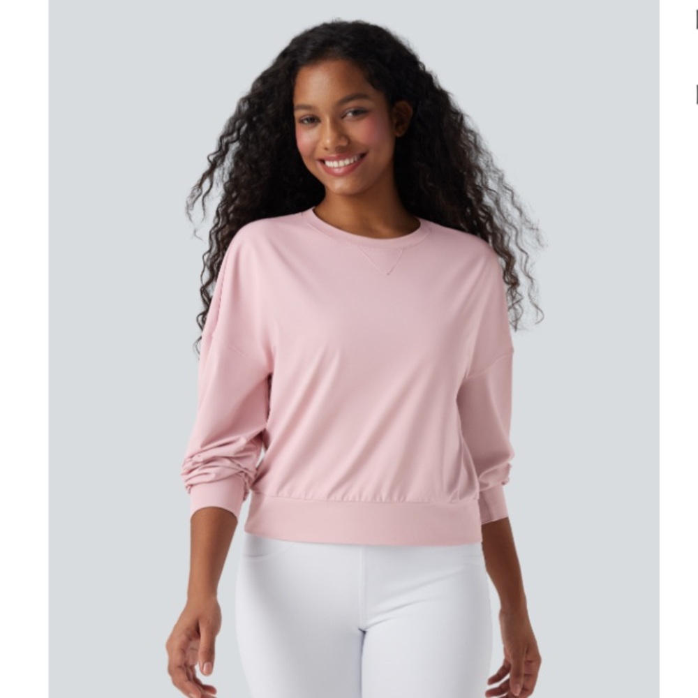 Halara Pale Lilac Round Neck Long Sleeve Top